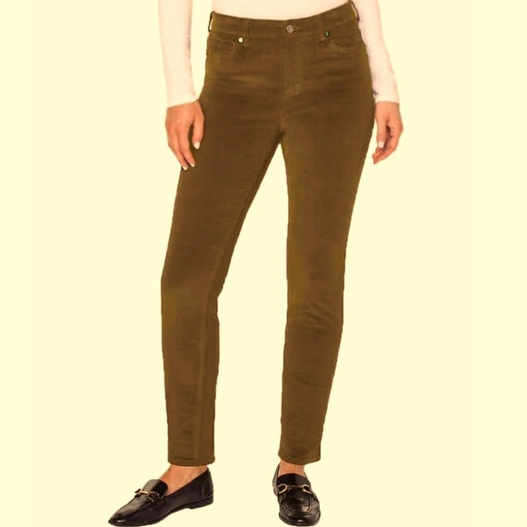 NWT Studio blue Kelly Skinny Corduroy Jeans Olive - Picture 1 of 11